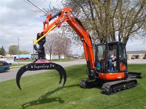 mini excavator grappler|rotating grapple for mini excavator.